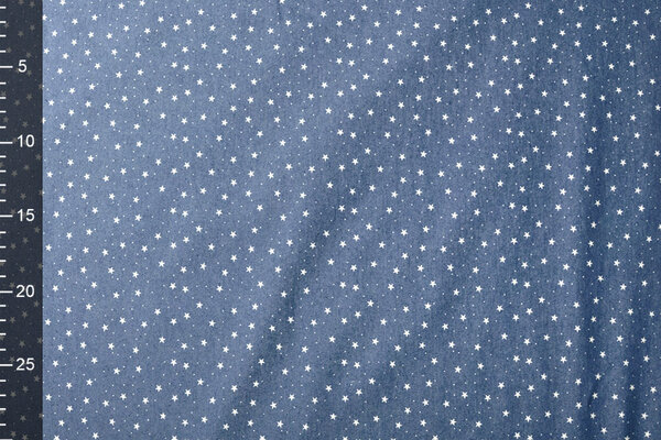 Bedruckte Jeans Sterne Mittelblau