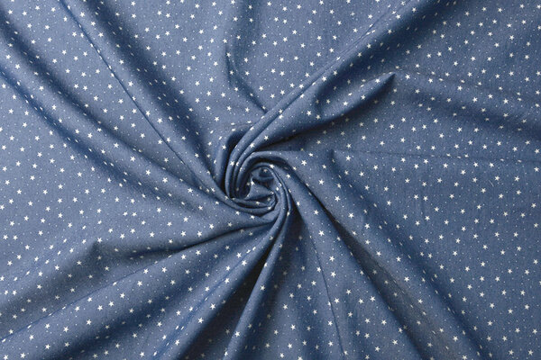 Bedruckte Jeans Sterne Mittelblau
