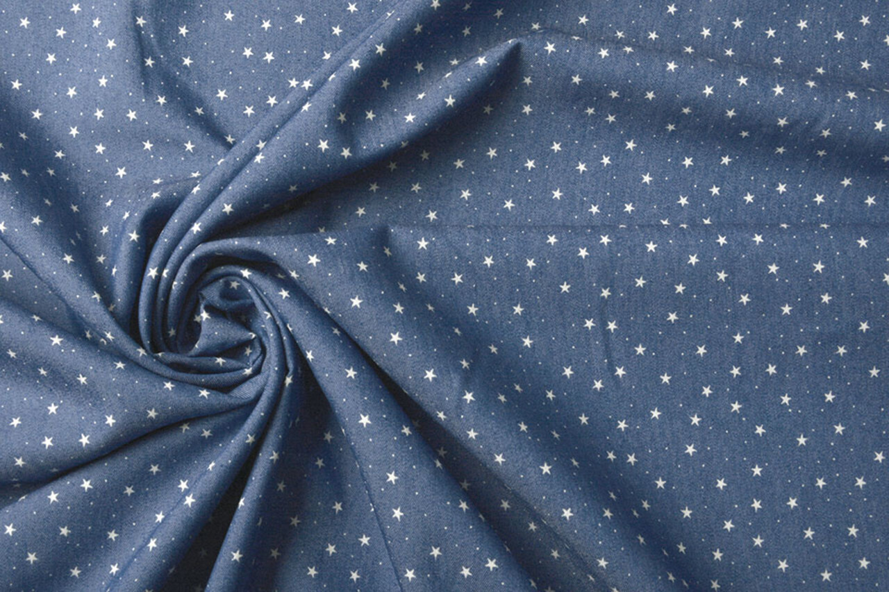 Bedrukte Jeans Sterren Medium Blauw Bedrukte Jeans Sterren Medium Blauw