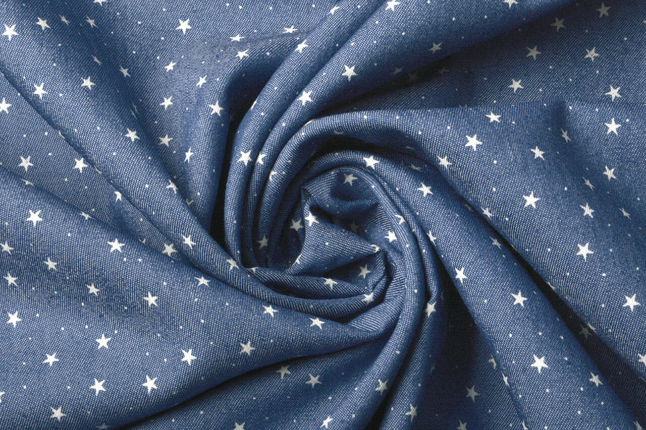 Bedrukte Jeans Sterren Medium Blauw Bedrukte Jeans Sterren Medium Blauw