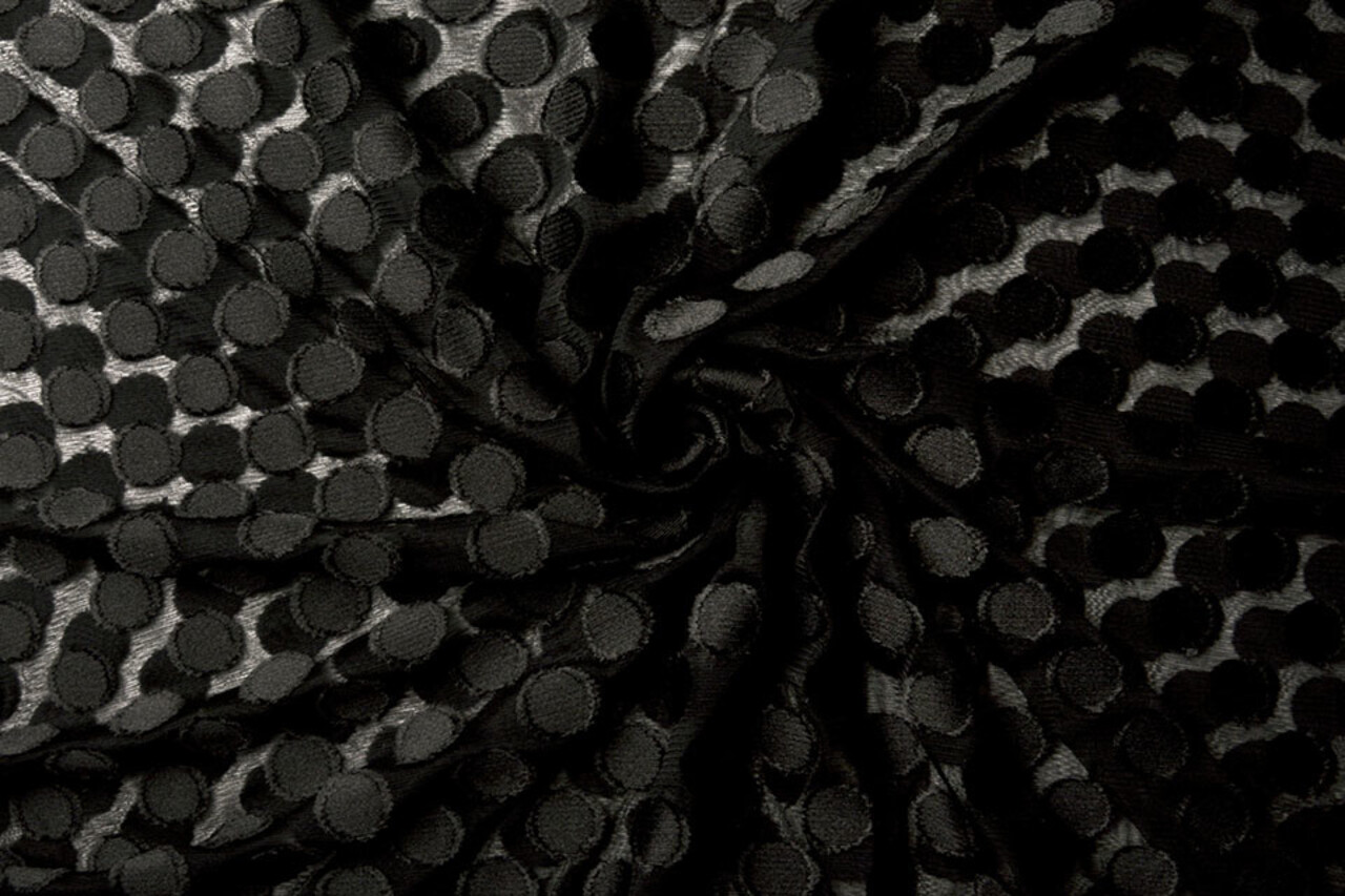 Fine Tulle Dots Black