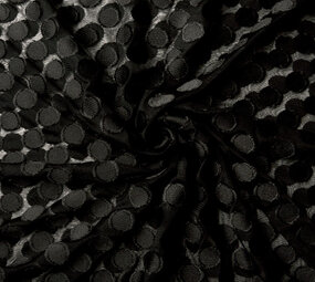 Fine Tulle Dots Black