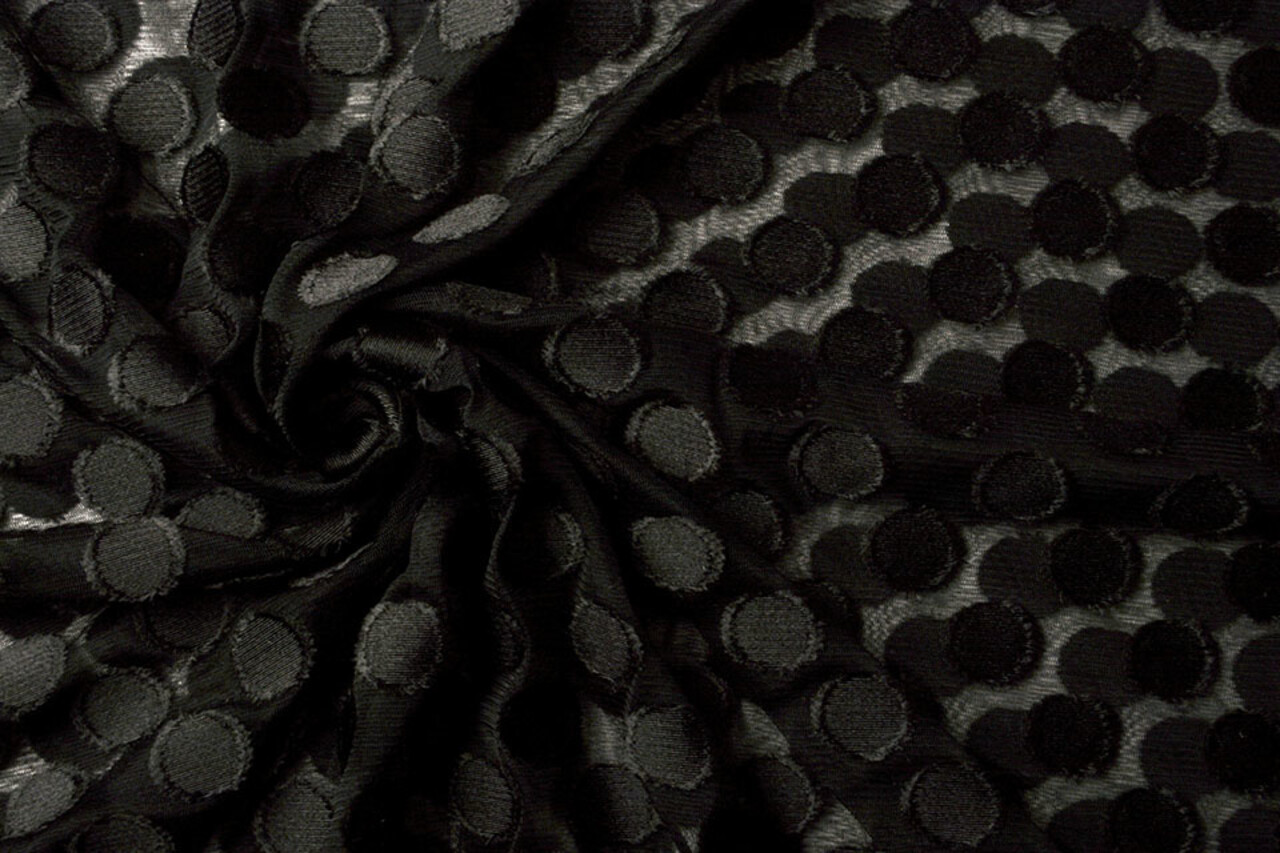 Fine Tulle Dots Black