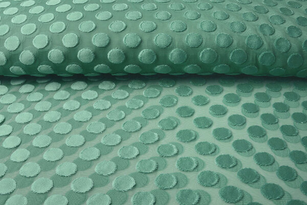 Fine Tulle Dots Dark Mint Green
