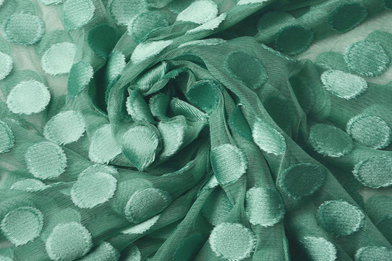 Fin Tulle Pois Foncé Vert Menthe Fin Tulle Pois Foncé Vert Menthe