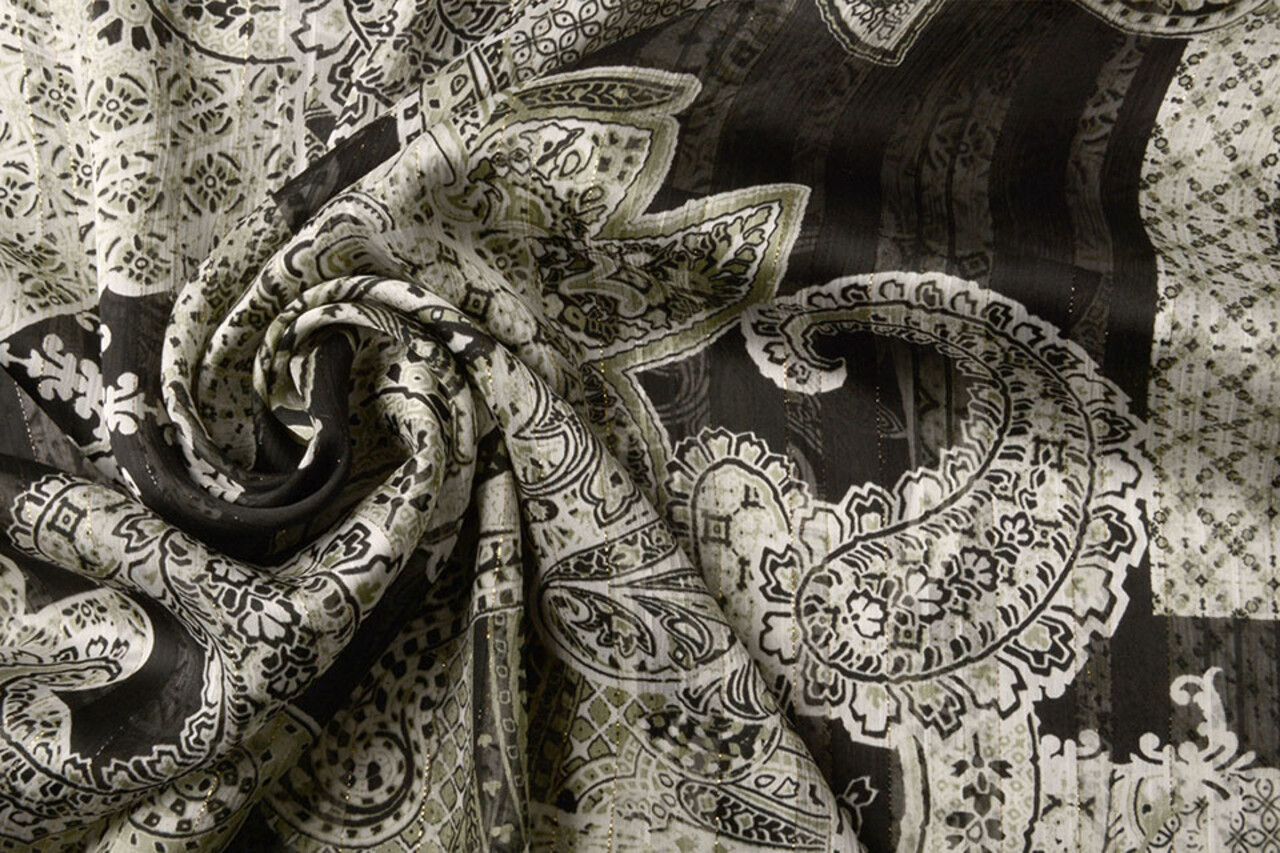 Chiffon Satin Lurex Perhiasan Black Chiffon Satin Lurex Perhiasan Black