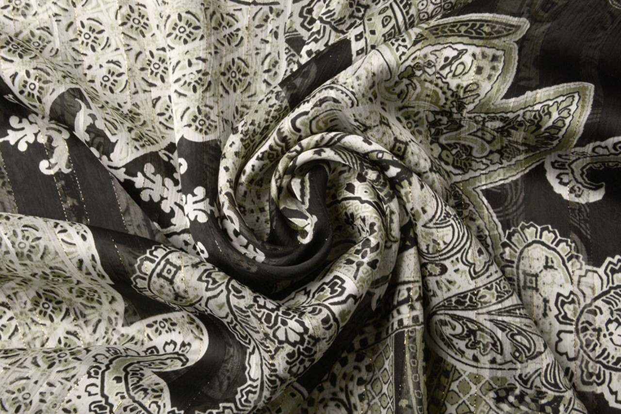 Chiffon Satin Lurex Perhiasan Schwarz Chiffon Satin Lurex Perhiasan Schwarz