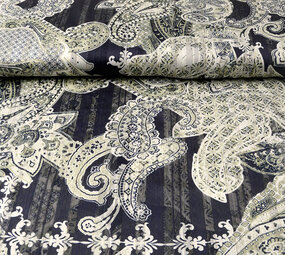 Chiffon Satin Lurex Perhiasan Marine Blau
