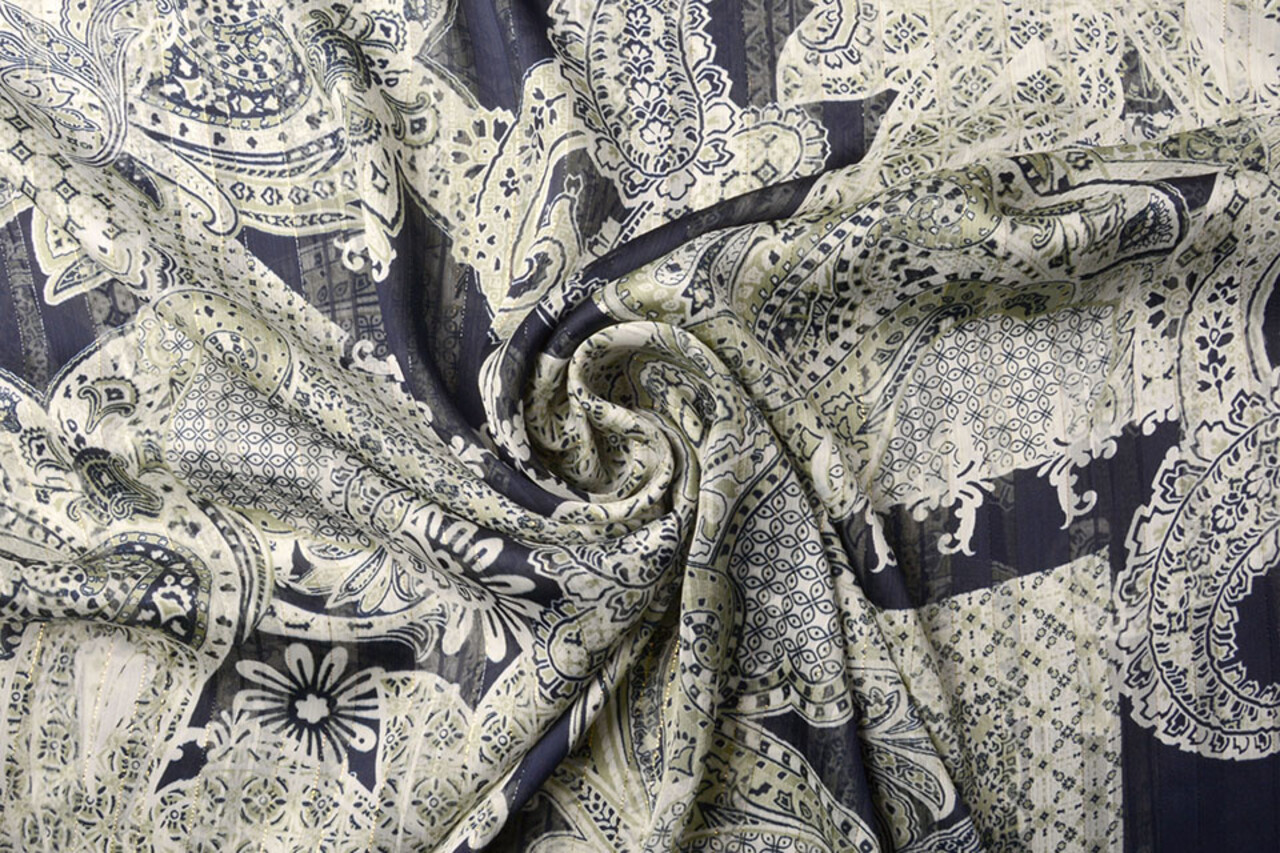 Chiffon Satin Lurex Perhiasan Navy Blue Chiffon Satin Lurex Perhiasan Navy Blue