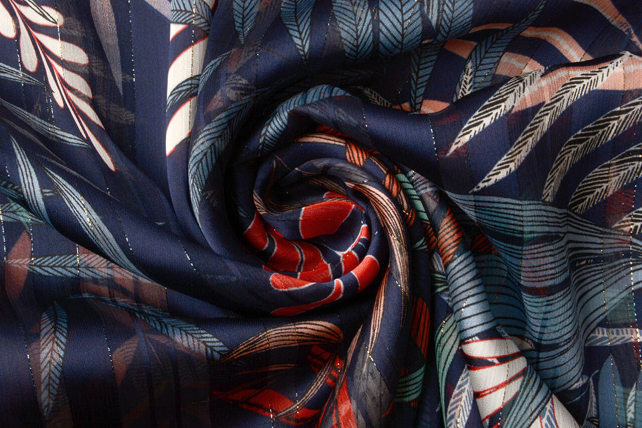 Chiffon Satin Lurex Zaridana Navy Blue Chiffon Satin Lurex Zaridana Navy Blue