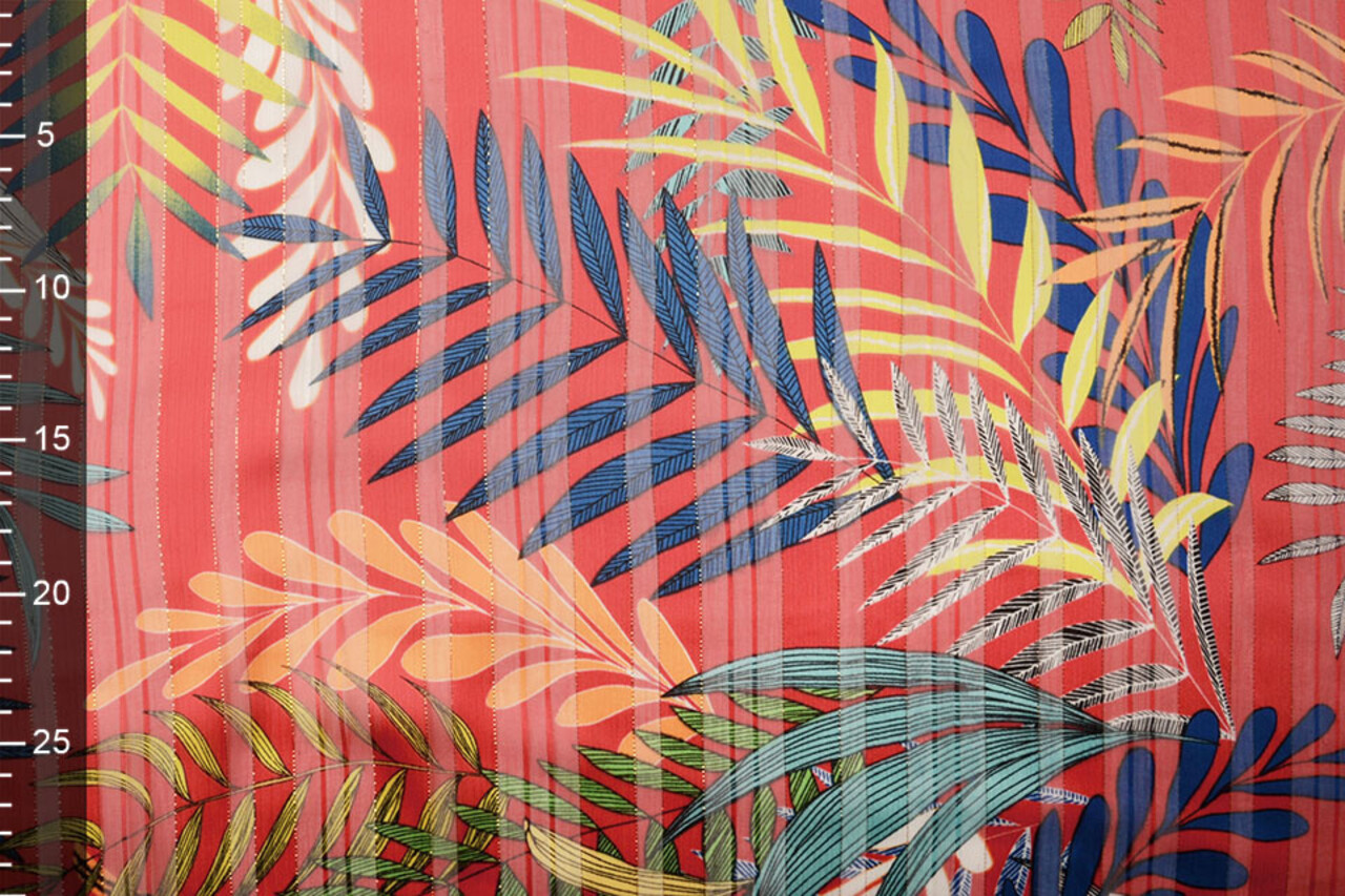 Chiffon Satin Lurex Zaridana Rot