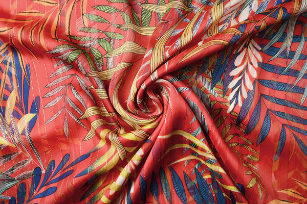 Chiffon Satin Lurex Zaridana Rood Chiffon Satin Lurex Zaridana Rood