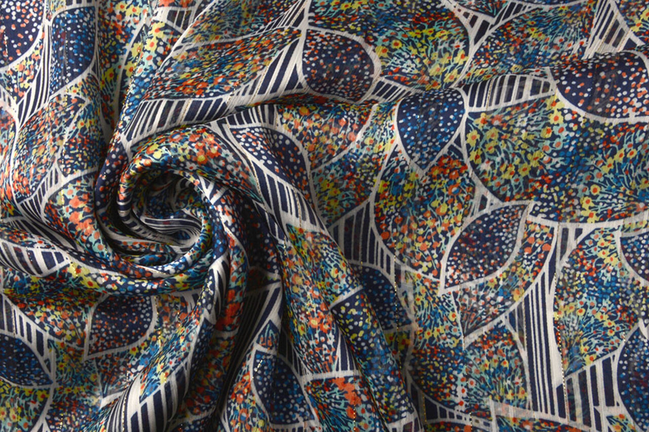 Mousseline Satin Lurex Matheba Multicolore 2 Mousseline Satin Lurex Matheba Multicolore 2