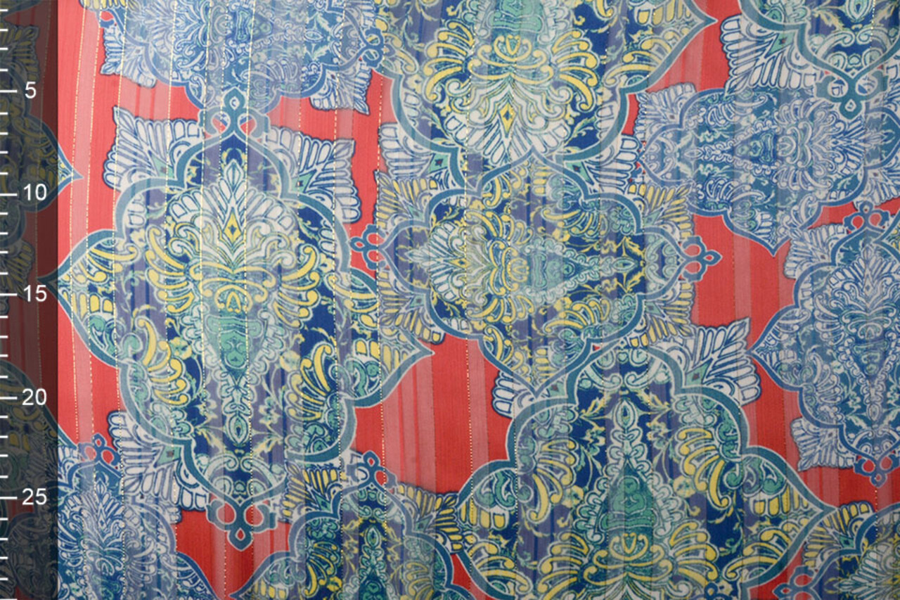 Chiffon Satin Lurex Timur Rot Chiffon Satin Lurex Timur Rot