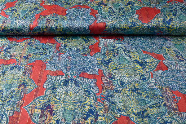 Chiffon Satin Lurex Timur Rot Chiffon Satin Lurex Timur Rot