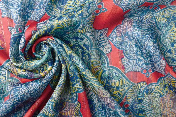 Chiffon Satin Lurex Timur Rot Chiffon Satin Lurex Timur Rot