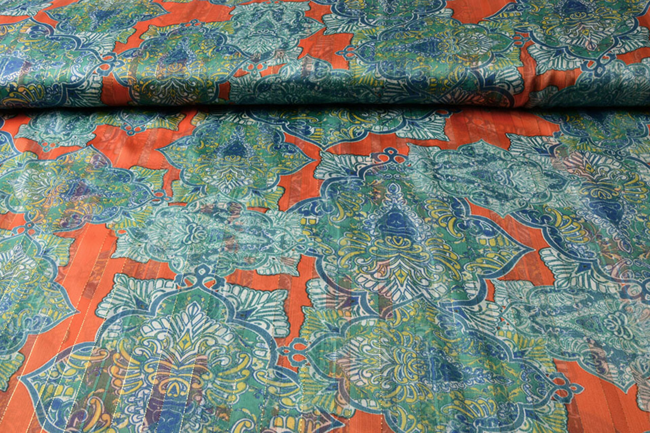 Chiffon Satin Lurex Timur Oranje Chiffon Satin Lurex Timur Oranje