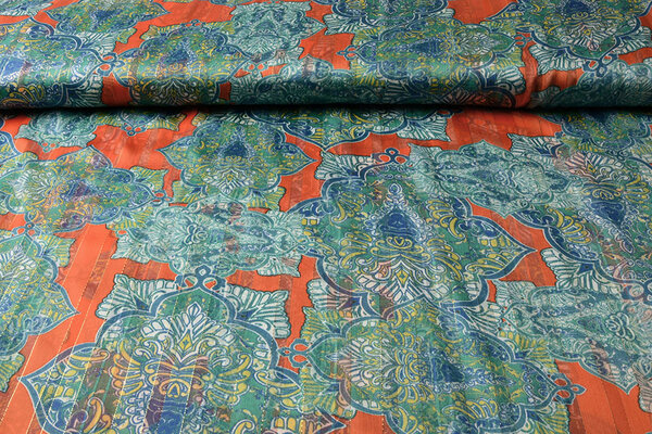 Chiffon Satin Lurex Timur Oranje Chiffon Satin Lurex Timur Oranje