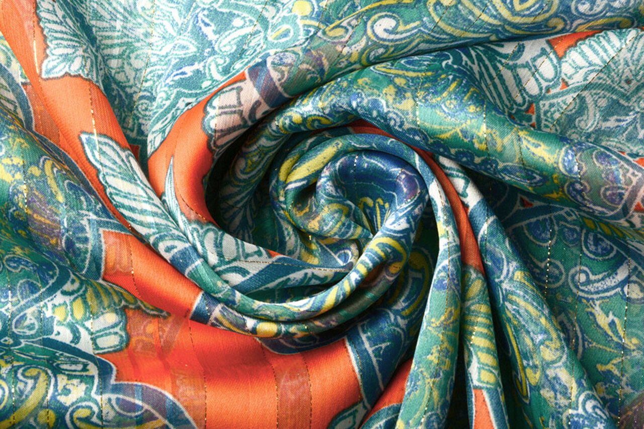 Chiffon Satin Lurex Timur Orange Chiffon Satin Lurex Timur Orange