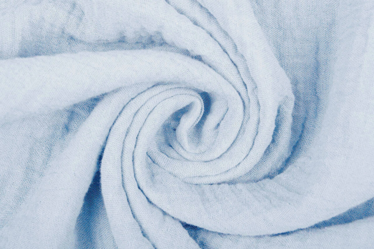 Oeko-Tex®  Tessuto di Mussola Powder Blu