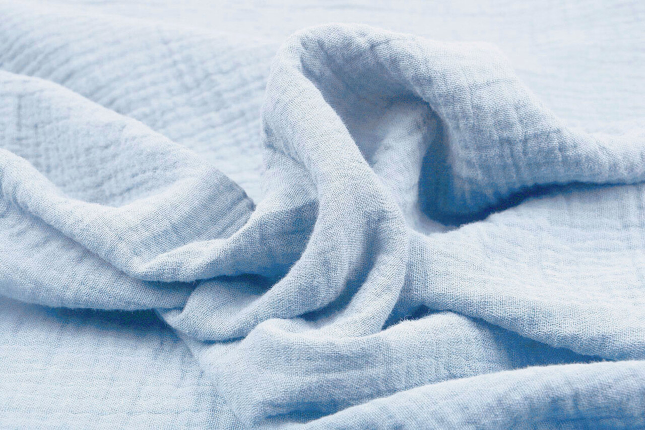 Oeko-Tex®  Tela de Muselina Powder Azul