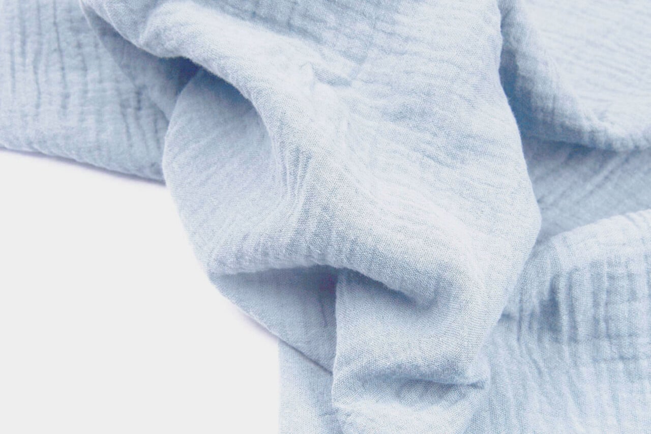 Oeko-Tex®  Tessuto di Mussola Powder Blu