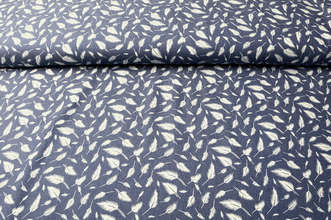 Bedrukte Jeans Veren Donker Blauw Bedrukte Jeans Veren Donker Blauw