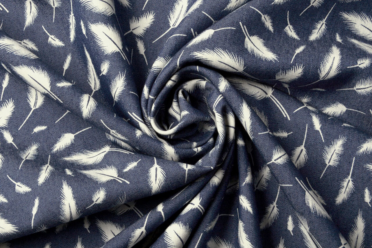 Printed Jeans Feather Dark Blue Printed Jeans Feather Dark Blue