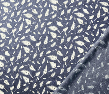 Printed Jeans Feather Dark Blue