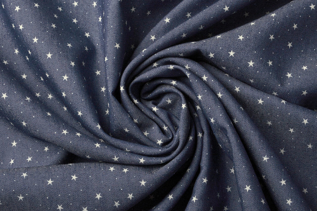 Bedrukte Jeans Sterren Donker Blauw