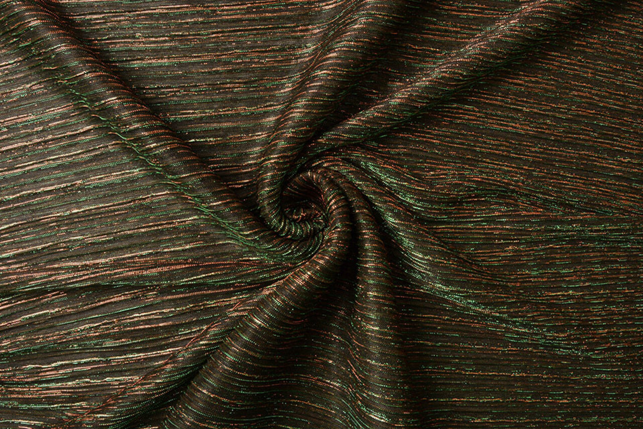 Lurex Plissé Vert Rouge