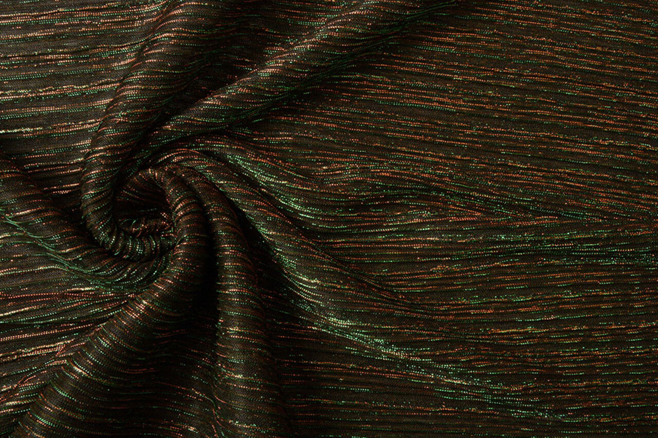 Lurex Pleated Green Red