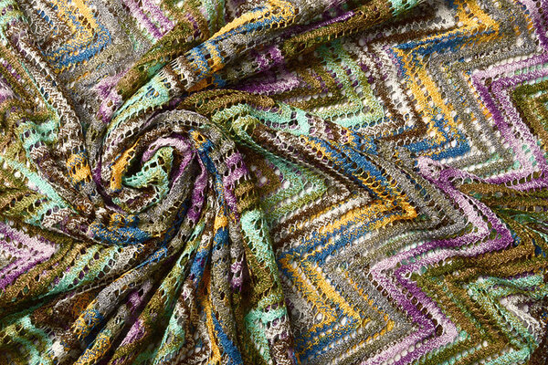 Dentelle Crocheté Zigzag Multicolore Dentelle Crocheté Zigzag Multicolore