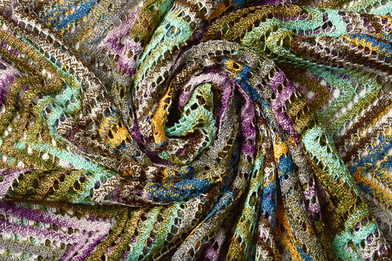 Dentelle Crocheté Zigzag Multicolore Dentelle Crocheté Zigzag Multicolore