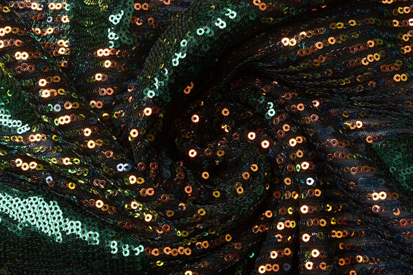 Sequins on Mesh Feather Green Sequins on Mesh Feather Green