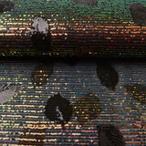 Sequins on Mesh Feather Black