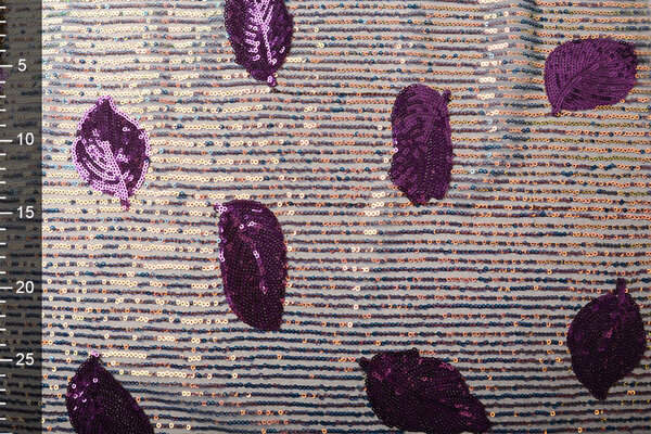 Sequins on Mesh Feather Purple