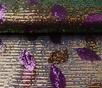 Sequins on Mesh Feather Purple