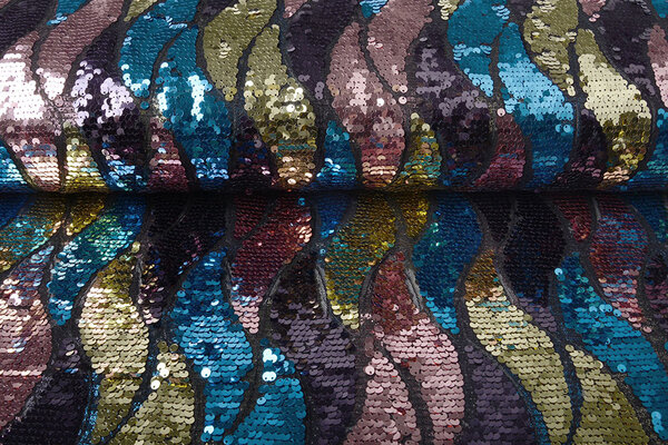 Sequins on Mesh Wave