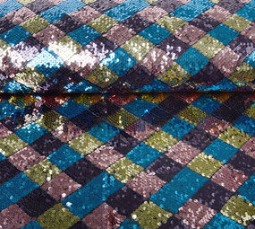 Sequins on Mesh Checks