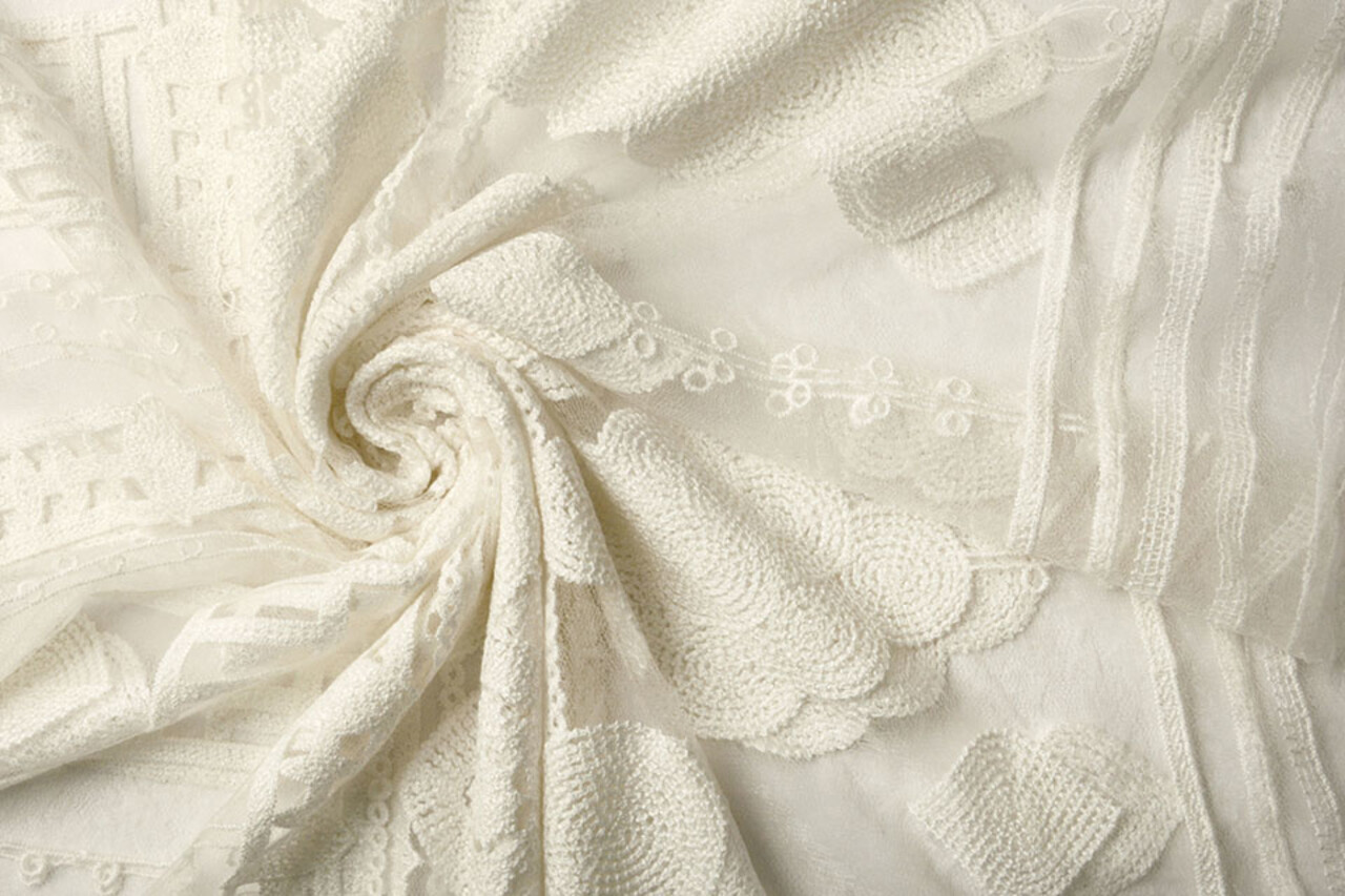 SpitzenStoff Häkeln Chloe Off White