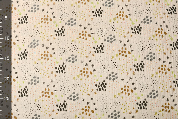 Oeko-Tex®  Double Gauze Fabric Dots and Stars Natural