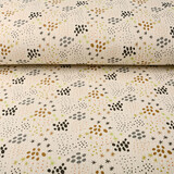 Oeko-Tex®  Hydrofiel Stof Stippen en Sterren Naturel Oeko-Tex®  Hydrofiel Stof Stippen en Sterren Naturel