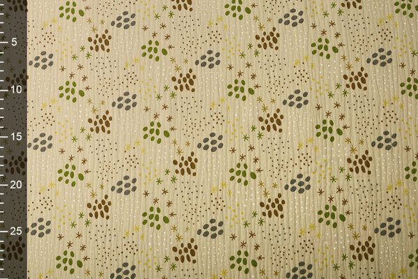 Oeko-Tex®  Double Gauze Fabric Dots and Stars Sand Oeko-Tex®  Double Gauze Fabric Dots and Stars Sand