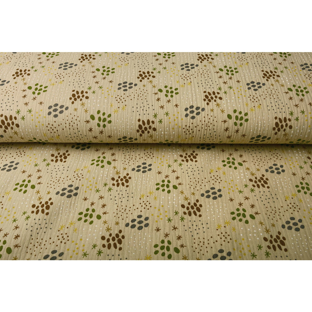 Baumwoll - Jacquard Stoff Doubleface Punkte Dunkelgrau - Meterware