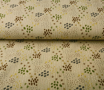 Oeko-Tex®  Double Gauze Fabric Dots and Stars Sand