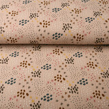 Oeko-Tex®  Baumwoll Musselin Stoff Punkte und Sterne Puderrosa