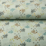 Oeko-Tex® Tessuto di Mussola Pois e Stelle Verde Antico Chiaro Oeko-Tex® Tessuto di Mussola Pois e Stelle Verde Antico Chiaro