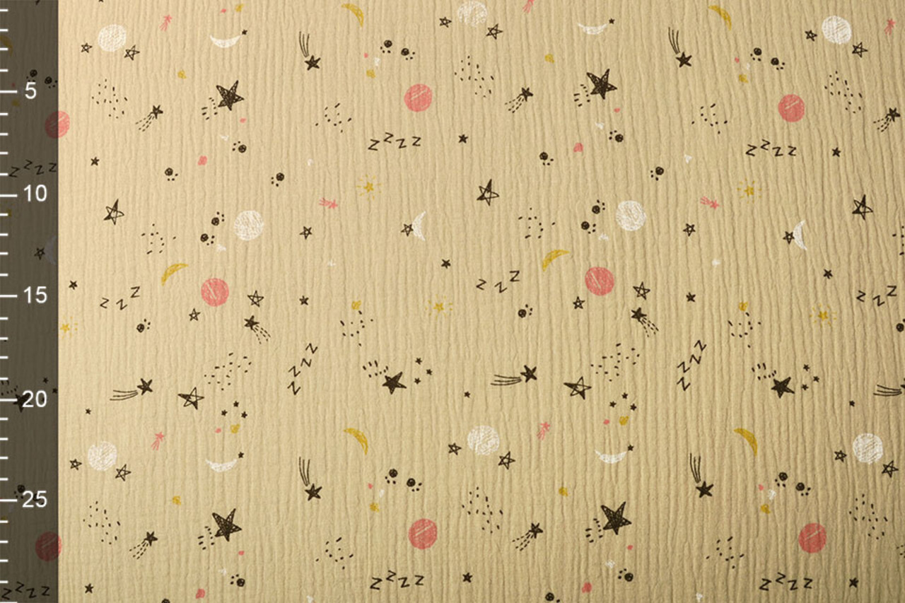 Oeko-Tex®  Baumwoll Musselin Stoff Schlaf Gut Sand Oeko-Tex®  Baumwoll Musselin Stoff Schlaf Gut Sand