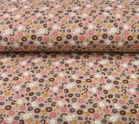 Oeko-Tex®  Coton Double Gaze Tissu Léopard Rose Poudré